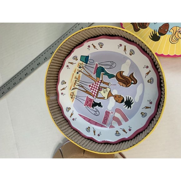 Mary Kay Lets Chat Salad Plate Set of 4 Lets Primp Lets Go Lets Shop 8 in Diamet - Picture 5 of 6